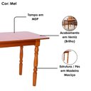 Ver imagem 4 de Mesa Dobrável Pes Torneados 96 Cm 110lb Marjori - Mel Brilho