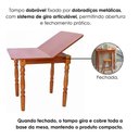 Ver imagem 5 de Mesa Dobrável Pes Torneados 96 Cm 110lb Marjori - Mel Brilho