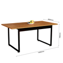 Ver imagem 3 de Mesa de Jantar 160x80 Retangular com Pés de Ferro Estilo Industrial 6 Lugares:nature