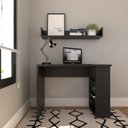 Ver imagem 3 de Conjunto de Mesa com Prateleiras para Escritório ou Home Office de Largura 100cm MDF Preto