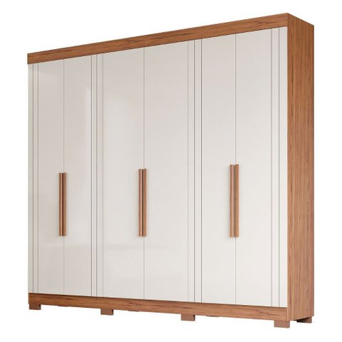 Guarda Roupa Maite 6 Portas 6 Gavetas com Pés Mdf
