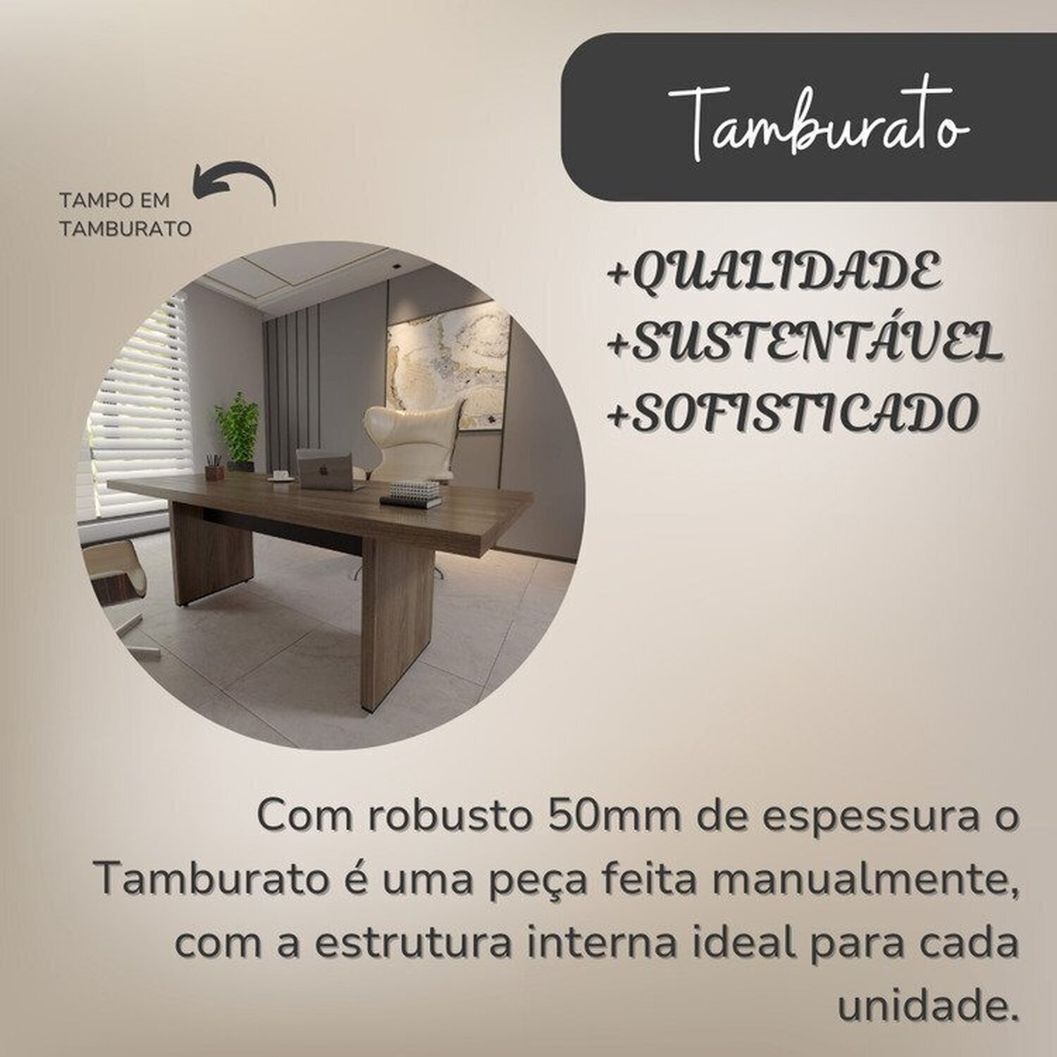 Conjunto para Escritório 2 Mesas de Reunião em Tamburato 50mm - 4