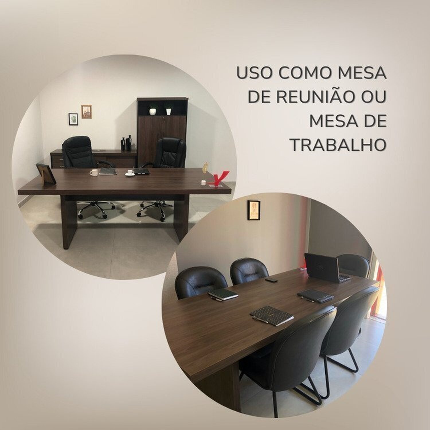 Conjunto para Escritório 2 Mesas de Reunião em Tamburato 50mm - 12