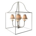 Ver imagem 1 de Luminária de Ferro Ouro Velho Com Cúpula algodão Rustico Libertas Rosas Artesanato Quadrado Branco