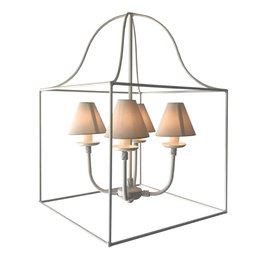 Luminária de Ferro Ouro Velho Com Cúpula algodão Rustico Libertas Rosas Artesanato Quadrado Branco - 1