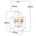 Ver imagem 2 de Luminária de Ferro Ouro Velho Com Cúpula algodão Rustico Libertas Rosas Artesanato Quadrado Branco