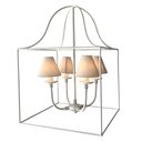 Ver imagem 3 de Luminária de Ferro Ouro Velho Com Cúpula algodão Rustico Libertas Rosas Artesanato Quadrado Branco