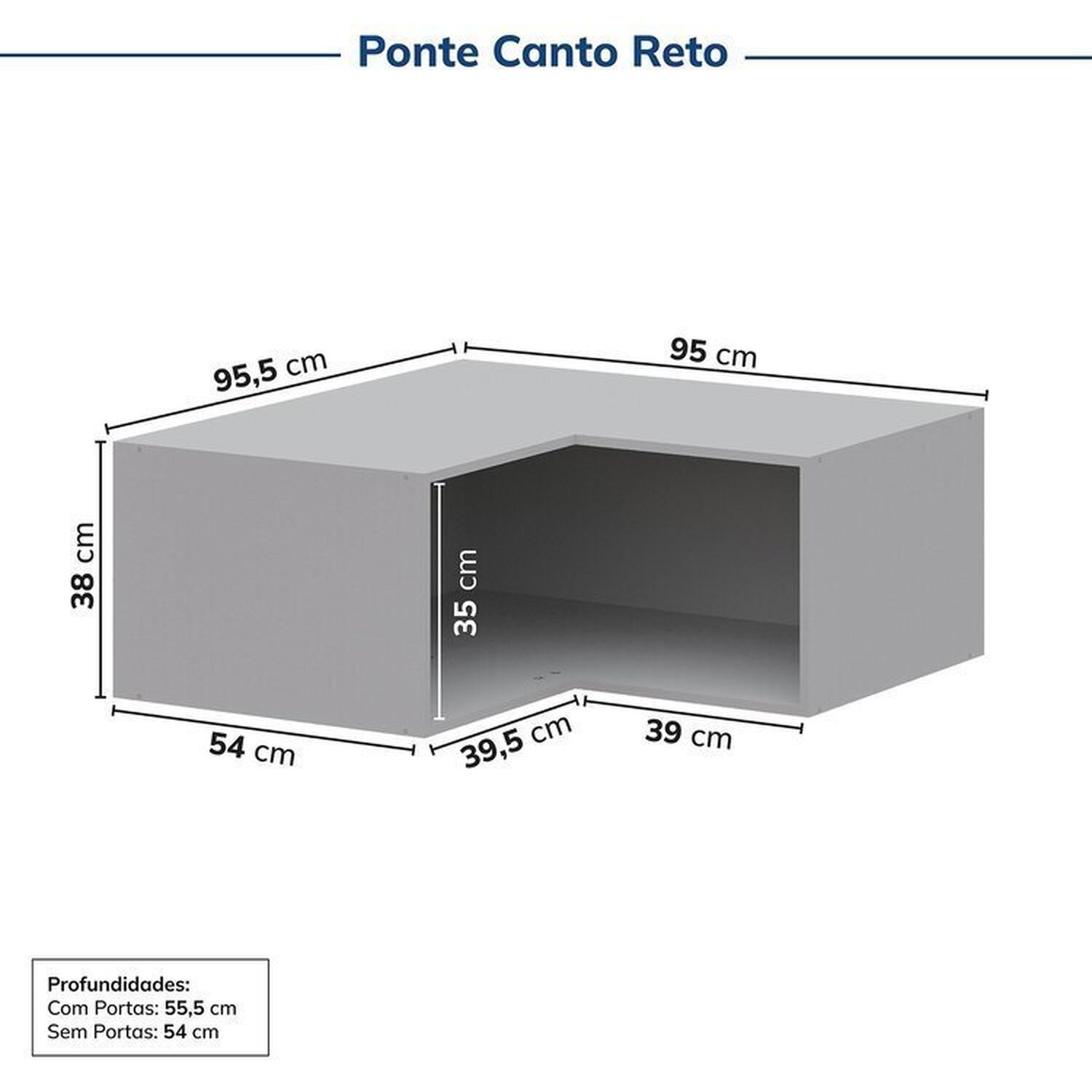 Guarda-roupa Modulado de Canto 2 Peças 2 Portas Jade Cabecasa Madeiramadeira - 12