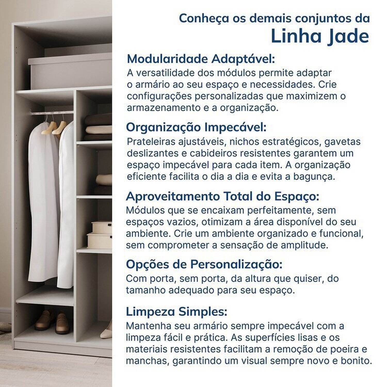 Guarda-roupa Modulado de Canto 2 Peças 2 Portas Jade Cabecasa Madeiramadeira - 14