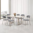 Ver imagem 1 de Conjunto para Sala de Jantar com 6 Cadeiras Betina Bege/Champagne/Cinza/Off White