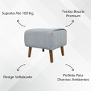 Ver imagem 3 de Puff Decorativo para Sala Retangular Verso Bouclé Premium Cores