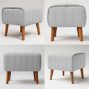 Ver imagem 5 de Puff Verso Bouclé Premium Exclusivo de Luxo Assento Extra para Sala Quarto Pés Palito Design Autoral