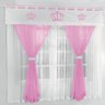 Cortina Quarto Bebê Menina Coroa Voal 2 Metros Rosa - 1