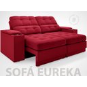 Ver imagem 3 de Sofá com Porta Copos e Carregador USB Eureka 1,70m Assento Retrátil e Reclinável Velosuede