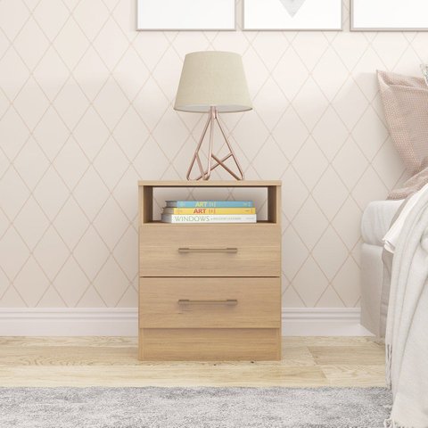 Mesa de Cabeceira Slim 36x46cm MDP Carvalho 1040 Prime