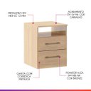 Ver imagem 4 de Mesa de Cabeceira Slim 36x46cm MDP Carvalho 1040 Prime