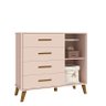 Berço Americano e Cômoda Infantil Ambiente Retro Ayla Rosa Fosco - Reller - 4