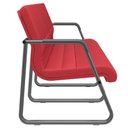 Ver imagem 2 de Cadeira Longarina 3 Lugares Recepção com Braço Pés Preto Lev P03 Crepe Vermelho - Lyam Decor