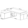 Kit 2 Peças com Mesa para Escritório Diretor em L em Tamburato e Armário Multiuso Baixo - 15