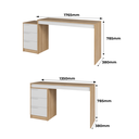 Ver imagem 3 de Escrivaninha 3 Gavetas 176,5cm - Lamina Mel/Branco