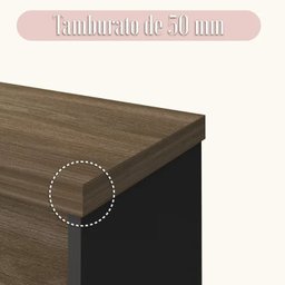 Kit 2 Peças com Mesa para Escritório Diretor em L em Tamburato e Armário Multiuso Baixo - 12