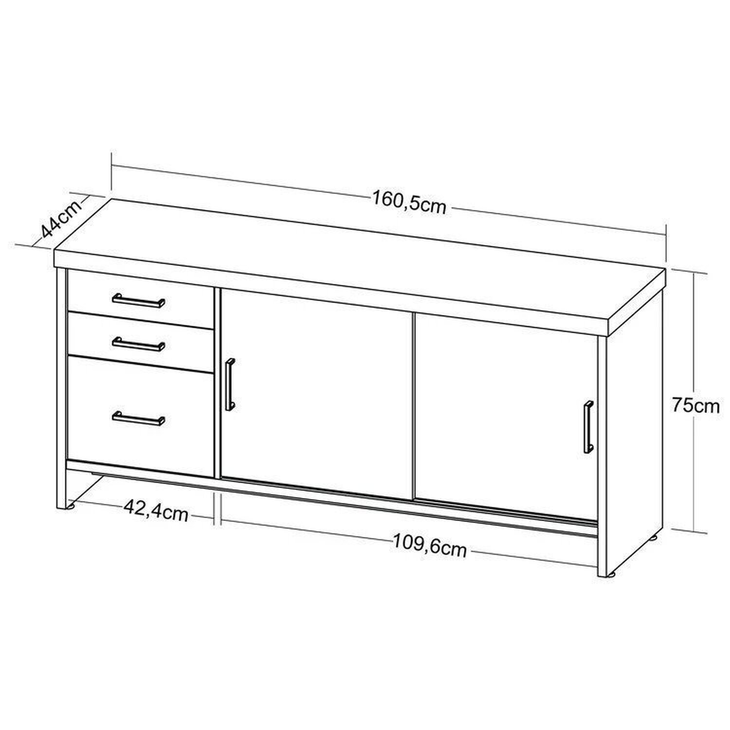 Kit 2 Peças com Mesa para Escritório Diretor em L em Tamburato e Armário Multiuso Baixo - 6