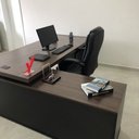 Ver imagem 4 de Conjunto 2 Peças com Mesa para Escritório Diretor em L em Tamburato e Armário Multiuso Baixo Charuto Preto Artany