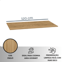 Ver imagem 4 de Tampo Freijó de Cozinha para Balcão Pia e Cooktop de Madeira Resistente e Compacto 120x51 Cm
