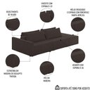 Ver imagem 7 de Sofá Ilha Modular com Puff para Sala Living 232cm Georgia K04 Veludo Marrom - Mpozenato