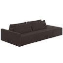Ver imagem 1 de Sofá Ilha Modular com Puff para Sala Living 232cm Georgia K04 Veludo Marrom - Mpozenato