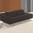 Ver imagem 6 de Sofá Ilha Modular com Puff para Sala Living 232cm Georgia K04 Veludo Marrom - Mpozenato