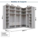 Ver imagem 4 de Guarda-roupa Modulado de Canto 10 Peças 14 Portas Jade CabeCasa MadeiraOriginals