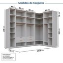Ver imagem 4 de Guarda-Roupa Planejado de Canto 10 Peças 14 Portas Jade CabeCasa MadeiraOriginals Cinza/Urbano