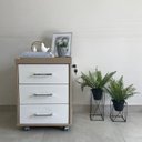 Ver imagem 6 de Kit para Escritório Executivo 3 Peças Mesa Tamburato com Módulo Suspenso e Gaveteiro 3 Gavetas