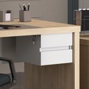 Ver imagem 4 de Kit para Escritório Executivo 3 Peças Mesa Tamburato com Módulo Suspenso e Gaveteiro 3 Gavetas