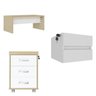 Kit para Escritório Executivo 3 Peças Mesa Tamburato com Módulo Suspenso e Gaveteiro 3 Gavetas - 2