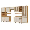 Ver imagem 2 de Armário de Cozinha com Balcão e Tampo 16 Portas 5 Gavetas Pérola Premium com Prateleiras 100% Mdf Vi
