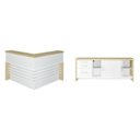 Ver imagem 2 de Kit 2 Peças Balcão para Atendimento Recepção e Armário Multiuso Baixo com 3 Gavetas em Tamburato