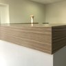 Kit 2 Peças Balcão para Atendimento Recepção e Armário Multiuso Baixo com 3 Gavetas em Tamburato - 11