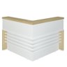 Kit 2 Peças Balcão para Atendimento Recepção e Armário Multiuso Baixo com 3 Gavetas em Tamburato - 5