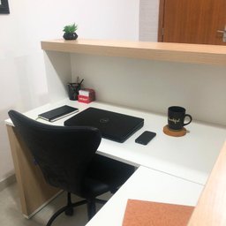 Kit 2 Peças Balcão para Atendimento Recepção e Armário Multiuso Baixo com 3 Gavetas em Tamburato - 12