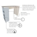 Ver mais imagens de Conjunto de Mesa com Prateleiras para Escritório ou Home Office de Largura 90cm MDF Branco e Cinza Cristal
