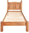 Ver imagem 3 de Cama de Solteiro Estilo Rústico 100% Madeira Maçiça Marrom/Cera Acapulco