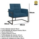 Ver imagem 3 de Kit 2 Poltronas Base de Ferro Tecido Suede para Sala de Espera Resistente Sala de Estar Confortável