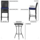 Ver imagem 2 de Mesa Bistrô e 2 Banquetas Roma Preta Corda Náutica Estofado 10 Trama Original