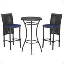 Ver imagem 1 de Mesa Bistrô e 2 Banquetas Roma Preta Corda Náutica Estofado 10 Trama Original