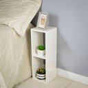 Ver imagem 3 de Mesa De Cabeceira Pequena 20x20x60cm Diamante Branco Quarto Sala