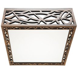 Luminária Decorativa Madeira Plafon Copacabana Quad 40cm - 6
