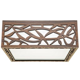 Luminária Decorativa Madeira Plafon Copacabana Quad 40cm - 1