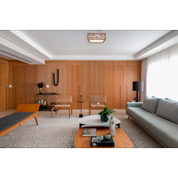 Luminária Decorativa Madeira Plafon Copacabana Quad 40cm - 3